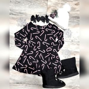 Candy 🍬 cane black dress! Christmas holidays!
